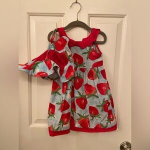 Gymboree Red and Green Strawberry Dress with Hat